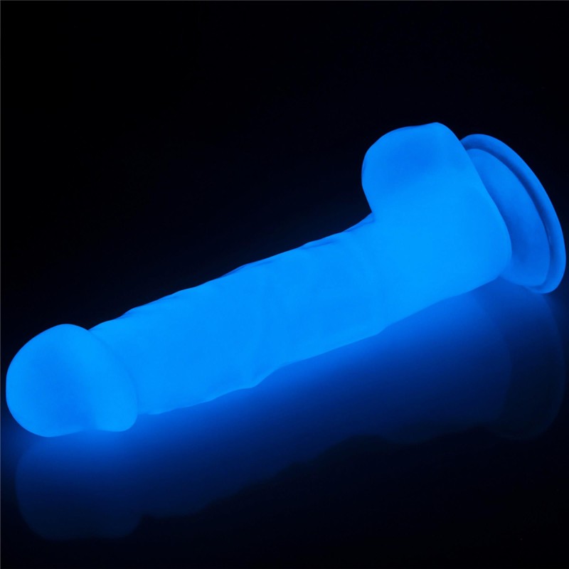 Dildo led giętkie duży penis podświetlany 21,5 cm